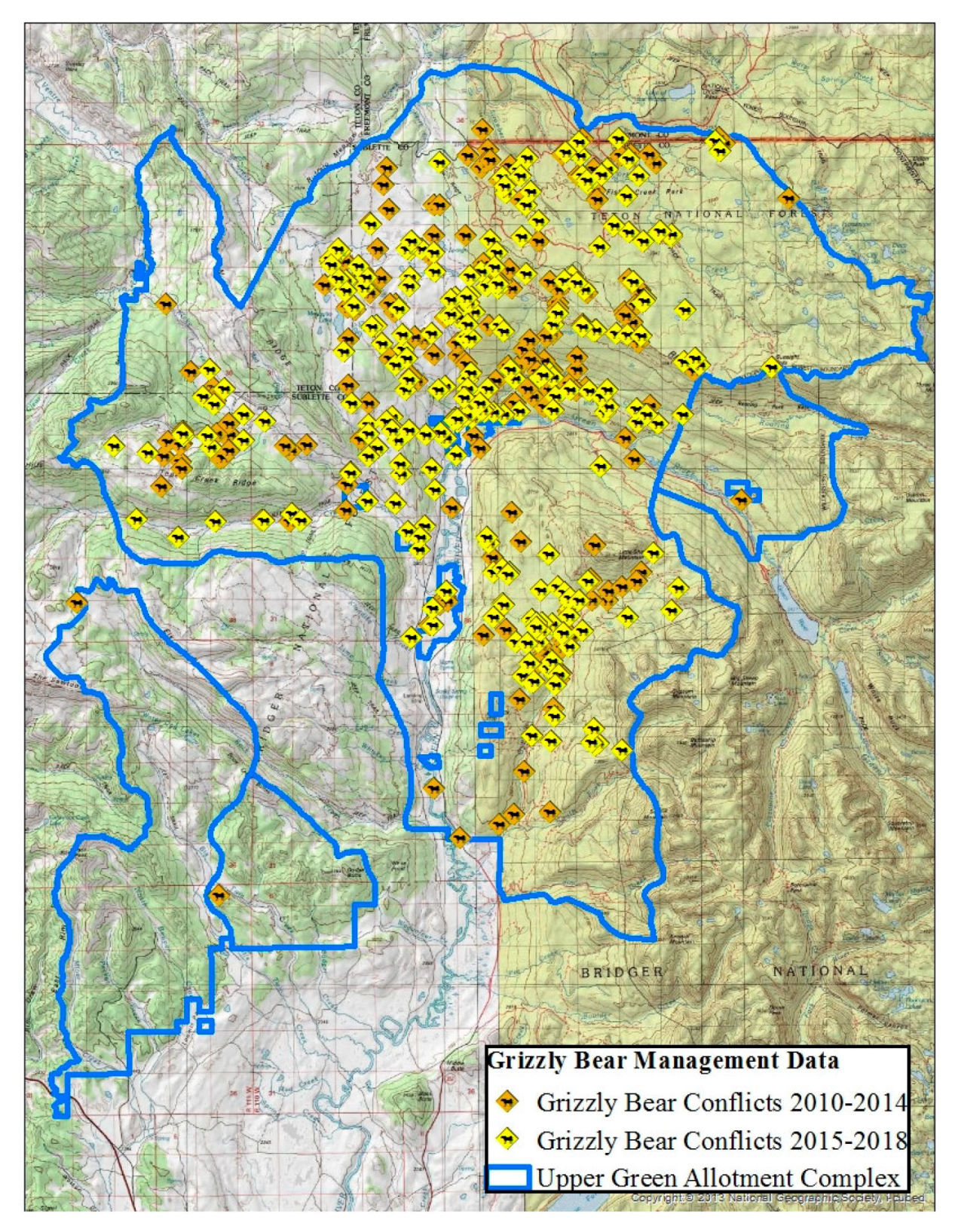 Grizzly conflict map